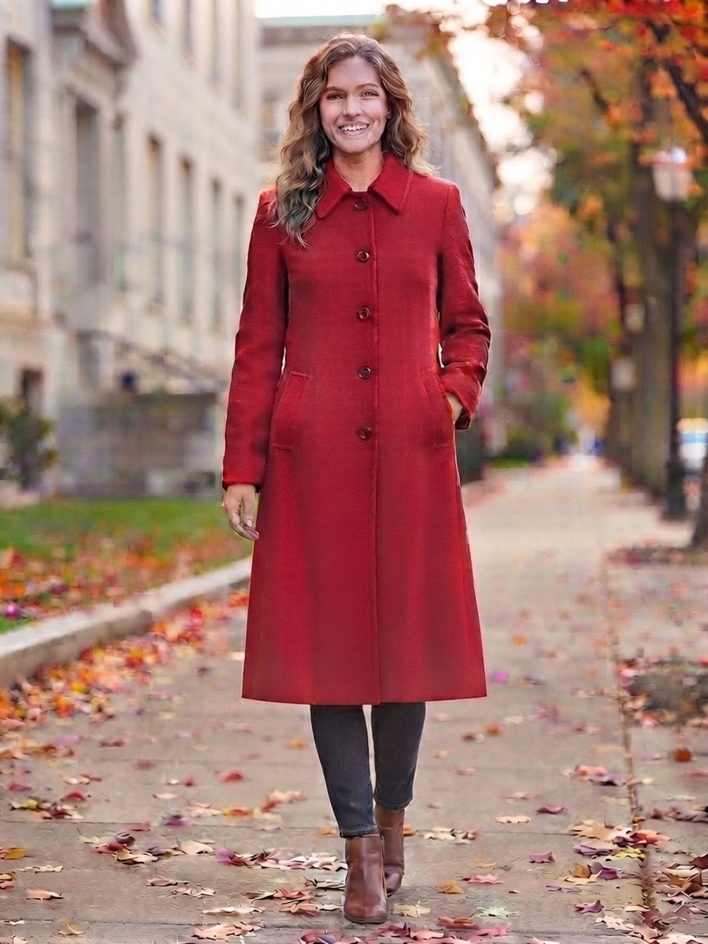 VINTAGE Pendleton 100% Pure Virgin Wool Red Long Winter Coat Jacket Women’s Size